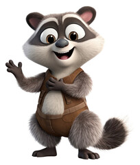 Sticker - PNG Cartoon raccoon mammal animal.