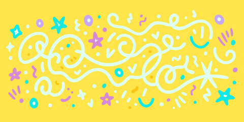 Wall Mural - Vibrant Abstract Squiggly Line Art for Creative Projects