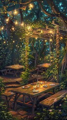 Wall Mural - Enchanted Forest Picnic