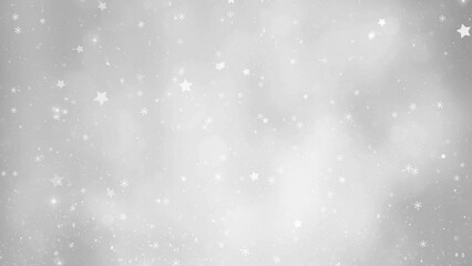 Wall Mural - bright glowing silver white olored christmas and new year bokeh copy space with stars and falling sn