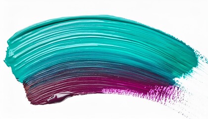 Wall Mural - Abstract shape formed by mixing turquoise and purple paint