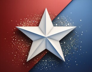 Canvas Print - Star with a red, white and blue background