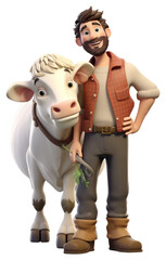 Sticker - PNG Cow livestock figurine smiling.