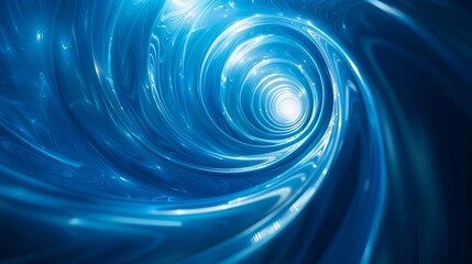 Wall Mural - A blue spiral with light shining through it.