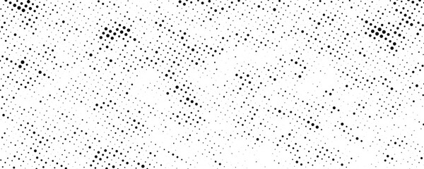 Wall Mural - Halftone grit noise texture. Grunge halftone background. Black and white sand noise wallpaper. Retro comic pixelated backdrop. Dirty grain spots, stains, dots textured overlay. Vector