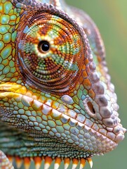 Wall Mural - Chameleon close-up portrait , high quality, high resolution