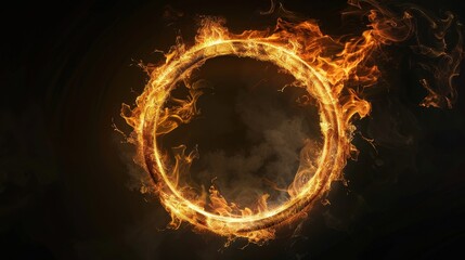 Wall Mural - Ring of fire isolated on a black background