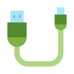 Data Cable Flat Icon Design