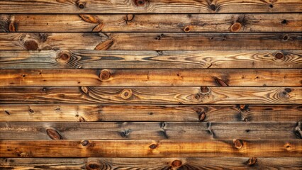 Wall Mural - Weathered brown wooden wall pattern featuring varied wooden planks with knots, cracks, and imperfections, creating a seamless and rustic background for design elements.