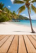 © Diego Cortes - table wood for product visualization in the tropical beach