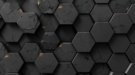 Sticker - black and white hexagon background