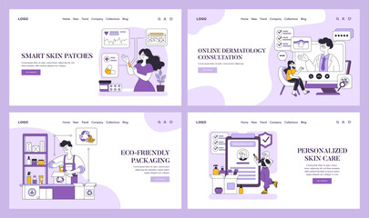  skincare innovation. Flat Vector Illustration