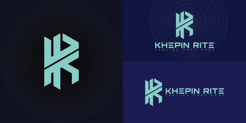 Wall Mural - Abstract initial hexagon letters KR or RK logo in green color isolated on multiple background colors. The logo is suitable for internet and technology logo vector design illustration inspiration