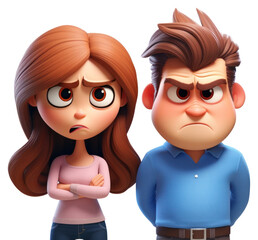 Sticker - PNG Couple cartoon toy white background.