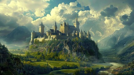 Wall Mural - Birthday Wallpaper with Knights and Castles 