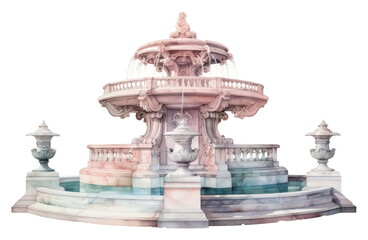 Poster - PNG Sculpture fountain architecture water white background.