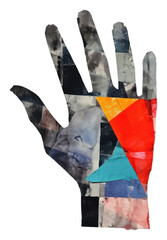 Canvas Print - PNG Hand painting collage glove.