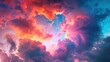 © Media Srock - Vibrant heart-shaped cloud formation in a colorful sky