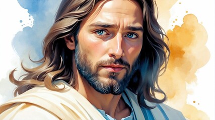 watercolour jesus christ