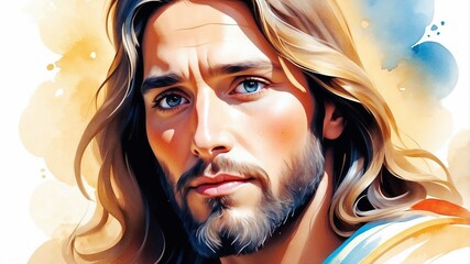 watercolour jesus christ