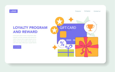 Wall Mural - Loyalty Program And Reward. Flat Vector Illustration