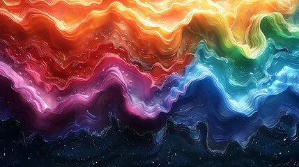 Wall Mural - Rainbow waves background