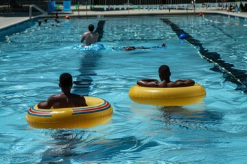 Poster - a couple of people that are in the water