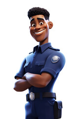 Sticker - PNG Cartoon person white background police officer.