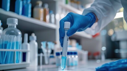 Wall Mural - Lab Technician Holding a Test Tube