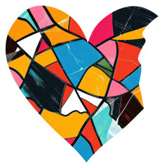 Wall Mural - PNG Multi colored broken heart clothing swimwear collage.