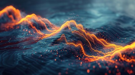 Wall Mural - visualization of fractal waves
