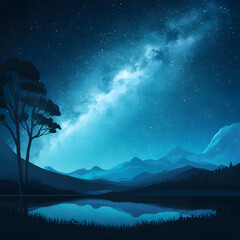 Serene Night Under the Milky Way