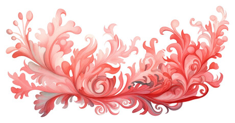 Poster - PNG Coral graphics pattern white background.