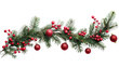 © Michael - Christmas Branches Border with Christmas Decorations on Transparent Background