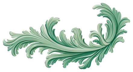 Wall Mural - PNG Acanthus leaves pattern drawing white background.