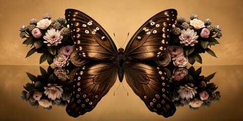 Wall Mural - butterfly and flowers