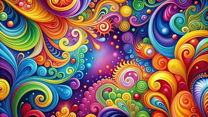 Wall Mural - Abstract colorful background with vibrant swirls and patterns, abstract, colorful, background, vibrant, swirls, patterns, design