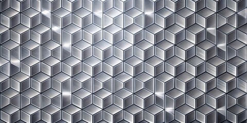 Wall Mural - Stainless steel background with cuboid pattern texture, metal, steel, background, texture, design, silver, geometric, pattern
