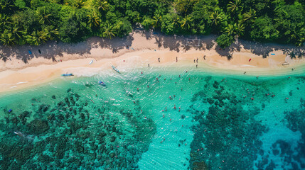 Wall Mural - philippines beach scene seen from above 