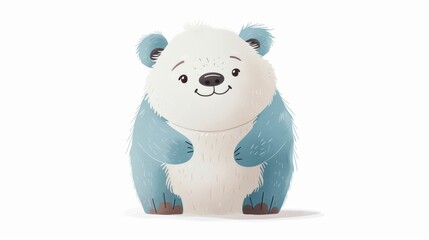 Wall Mural - A white and blue panda bear standing on its hind legs