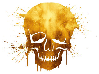 Sticker - PNG Skull white background splattered halloween.