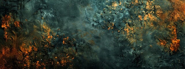 Wall Mural -  A painting portraying charred aesthetics, functioning as a backdrop