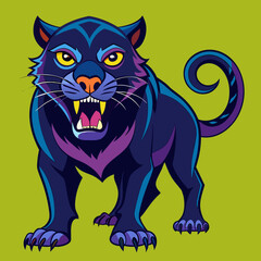 the full body of a panther vector design vector art 