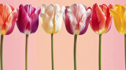 Sticker - Colorful Tulip Flower Pattern