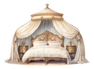 Wall Mural - PNG Bedroom furniture white background architecture.