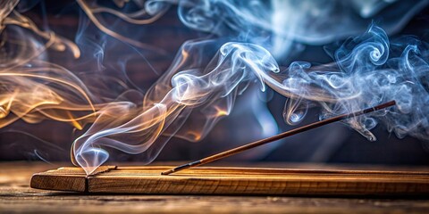 Wall Mural - Close up of incense sticks in a smoke, perfect for relaxation and meditation, incense, sticks, smoke, relaxation, meditation