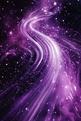 Wall Mural - futuristic design dynamic purple light trails and sparkles on dark background abstract art digital w