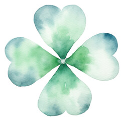 Poster - PNG  Cloverleaf in Watercolor style petal white background accessories.