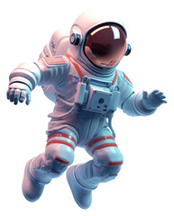 Sticker - PNG Space parachuting futuristic astronaut.