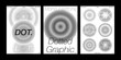 © KKK - Artistic black white halftone effect poster design template set dot artwork circle pattern background monochrome inspired abstract creative graphic design flyer print a4 cover spot point wave drop